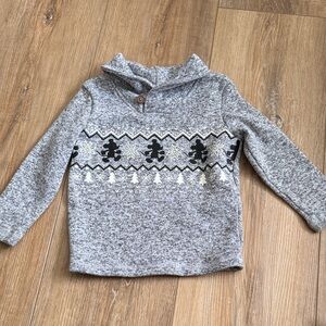 Disney Mickey Gray Sweater with Black and White Pattern